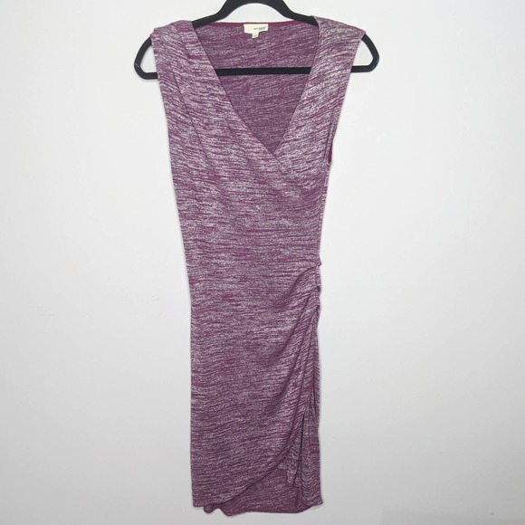 Aritzia Dresses & Skirts - ARITZIA WILFRED FREE • Purple Marled Izidora Faux Wrap Dress Sz Small